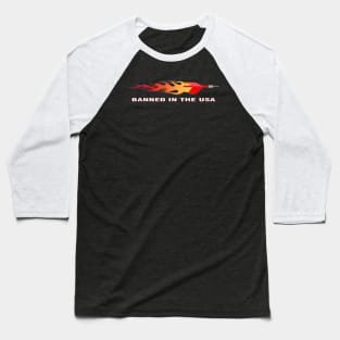 Lawn Jarts - Banned In The USA - Flaming Jart Baseball T-Shirt